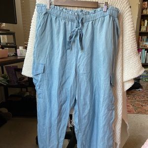 NEVER WORN Chambray Paper Bag Waist Joggers